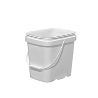 2 Gallon (gal) Capacity White High-Density Polyethylene (HDPE) EZ-Store Pail with Plastic Handle - 3EO27