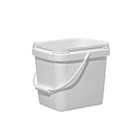 3 Gallon (gal) Capacity White High-Density Polyethylene (HDPE) EZ-Store Pail with Plastic Handle - 3EO37