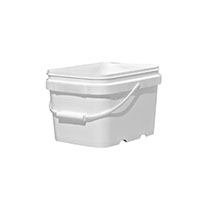 1.3 Gallon (gal) Capacity White High-Density Polyethylene (HDPE) EZ-Store Pail with Plastic Handle - 3E 145