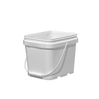 1.6 Gallon (gal) Capacity White High-Density Polyethylene (HDPE) EZ-Store Pail with Plastic Handle - 3E 175