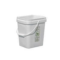 4.25 Gallon (gal) Capacity White High-Density Polyethylene (HDPE) EZ-Stor Pail with Plastic Handle - 3E427