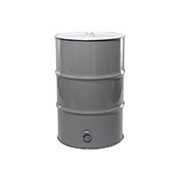 55 Gallon (gal) Capacity Gray, Unlined Steel Tight Head Drum with Nylon Center Bung - 4003