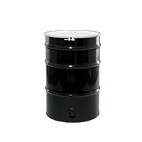 55 Gallon (gal) Capacity Black, Unlined Steel Open Head Drum - 4030BKTF