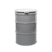 55 Gallon (gal) Capacity Black and Gray, Unlined Steel Open Head Drum - 4030GRT