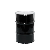 30 Gallon (gal) Capacity Black and Blue, Unlined Steel Open Head Drum - 4040BKT