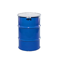 30 Gallon (gal) Capacity Black and Blue, Unlined Steel Open Head Drum - 4040BLT