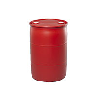 55 Gallon (gal) Capacity Red Plastic Tight Head Drum - 4200R