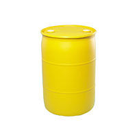 30 Gallon (gal) Capacity Yellow Plastic Tight Head Drum - 4220Y