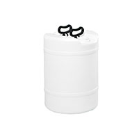 15 Gallon (gal) Capacity White Double Handle Plastic Tight Head Drum - 4230W