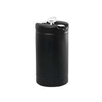 15 Gallon (gal) Capacity Black Single Handle Plastic Tight Head Drum - 4235BK1