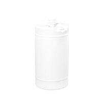 15 Gallon (gal) Capacity White Single Handle Plastic Tight Head Drum - 4235W1