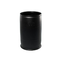 55 Gallon (gal) Capacity Black Open Head Plastic Drum with No Cover - 4245BL