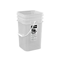 5 Gallon (gal) Capacity Natural Plastic Square Open Head Pail with Plastic Bail - 83085GN