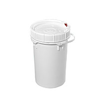 6.5 Gallon (gal) Capacity White Plastic Round Screw-Top Pail with Plastic Handle - 3096NGP