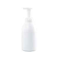 550 Milliliter (mL) Capacity White High-Density Polyethylene (HDPE) Plastic Palm Air Foamer Bottle - 835550W