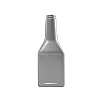 13 Ounce (oz) Capacity Silver Polyvinyl Chloride (PVC) Plastic Octane Oblong Automotive Bottle - 835A13SV