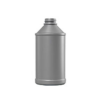 12 Ounce (oz) Capacity Silver High-Density Polyethylene (HDPE) Plastic Modern Round Automotive Bottle - 835A12MRSV