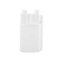 Bettix 16 Ounce (oz) Capacity Natural High-Density Polyethylene (HDPE) Plastic Twin Neck Bottle - 835BX16NTN