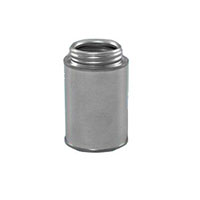 4 Ounce (oz) Capacity Metal, 1-3/4 Inch (in) Opening Flat Top Round Can - 814FTR04