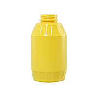 24 Ounce (oz) Capacity Yellow High-Density Polyethylene (HDPE) Mustard Barrel Bottle - 83524YFD