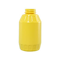 16 Ounce (oz) Capacity Yellow High-Density Polyethylene (HDPE) Mustard Barrel Bottle - 83516YMFD