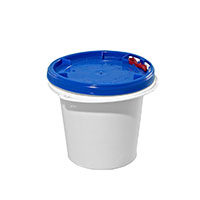 0.5 Gallon (gal) Capacity White Plastic Round Screw-Top Pail with Plastic Handle - 83090.5G