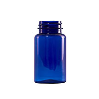 120 Cubic Centimeter (cm³) Capacity Cobalt Blue Polyethylene Terephthalate (PET) Plastic Packer Bottle - 835120CB