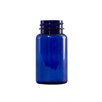 75 Cubic Centimeter (cm³) Capacity Cobalt Blue Polyethylene Terephthalate (PET) Plastic Packer Bottle - 83575CB