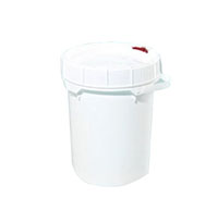 5 Gallon (gal) Capacity White Plastic Round Screw-Top Pail with Plastic Handle - 1226