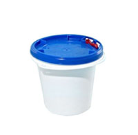 1/2 Gallon (gal) Capacity White Plastic Round Screw-Top Pail with Plastic Handle - 1232