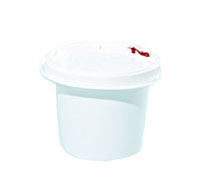 1 Gallon (gal) Capacity White Plastic Round Screw-Top Pail with Plastic Handle - 1227