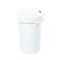 5.5 Gallon (gal) Capacity White Plastic Round Screw-Top Pail with Plastic Handle - 1233