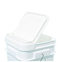 2.1 to 5 Gallon (gal) Capacity White Plastic Square Open Head Pail - 1242