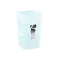 5 Gallon (gal) Capacity Natural Plastic Square Open Head Pail with Plastic Bail - 1251