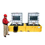 Ultra-Twin Intermediate Bulk Container (IBC) Spill Pallet with Right Side Bucket Shelf, No Drain - SC1141