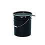 5 Gallon (gal) Capacity Black Metal Open Head Pail with Buff Lining & Cover - 2115