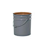 5 Gallon (gal) Capacity Gray Metal Open Head Pail with Buff Lining - 2110