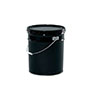 5 Gallon (gal) Capacity Black Metal Open Head Pail with Clear Lining & Cover - 2123