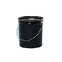 2 Gallon (gal) Capacity Black Metal Open Head Pail with Rust Inhibitor Lining & Cover - 2301