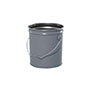 2 Gallon (gal) Capacity Gray Metal Open Head Pail with Rust Inhibitor Lining & Cover - 2301GP