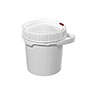 2.5 Gallon (gal) Capacity White Plastic Round Screw-Top Pail with Plastic Handle - 83092.5G