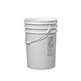 6 Gallon (gal) Capacity White Plastic Round Open Head Pail with Metal Bail - 3006RP90