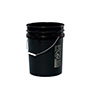 20 Liter (L) Capacity Black Plastic Round Open Head Pail with Metal Bail - 3007BK