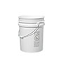 20 Liter (L) Capacity White Plastic Round Open Head Pail with Metal Bail - 3007CH