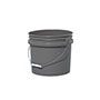 3.5 Gallon (gal) Capacity Gray Plastic Round Open Head Pail with Metal Bail - 3053GUNS