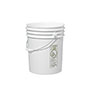 5 Gallon (gal) Capacity White Plastic Round Open Head Pail with Metal Bail - 3EC3052