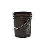 5 Gallon (gal) Capacity Brown Plastic Round Open Head Pail with Metal Bail - 3052BR