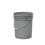 5 Gallon (gal) Capacity Grey Plastic Round Open Head Pail with Metal Bail - 3052G