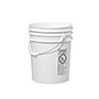 5.4 Gallon (gal) Capacity White Plastic Round Open Head Pail with Metal Bail - 30528W