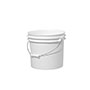 3.5 Gallon (gal) Capacity White Plastic Round Open Head Pail with Metal Bail - 3053UNS